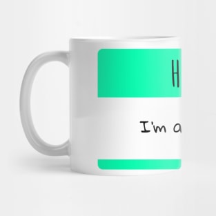 Hello, I'm a bad idea Retro Green Sticker slogan humour BoomBoomInk Mug